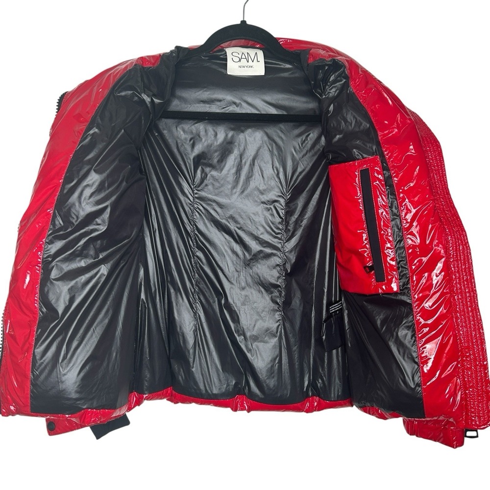 SAM. Freestyle Down Puffer Jacket XS Gorp Ski Quilted Outdoor Glossy Zip Cherry - Picture 7 of 12